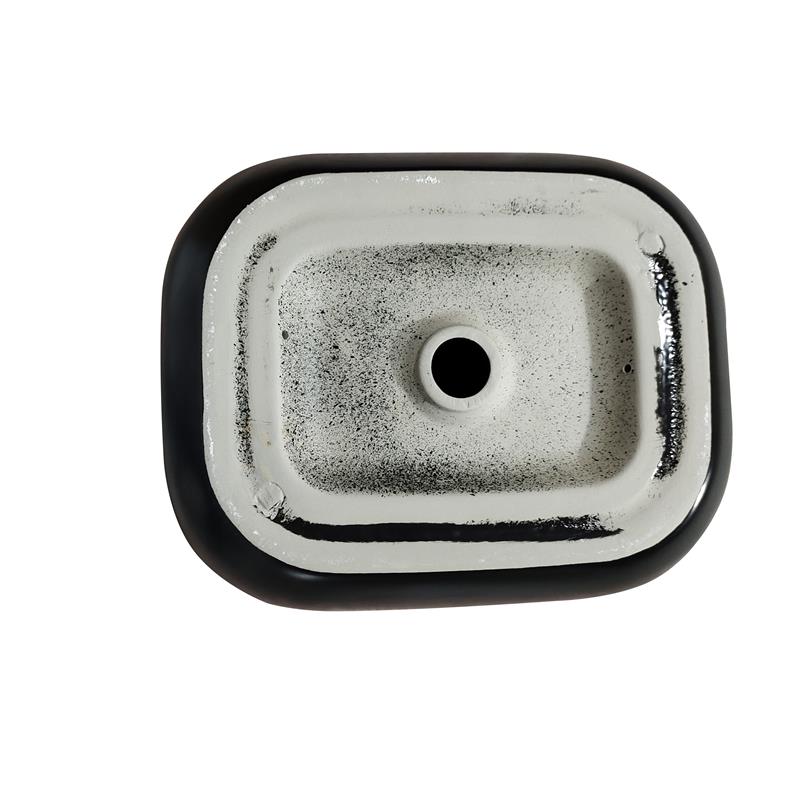 16 x 16 in. Square Matte Black Finish Ceramic Bathroom Vessel Sink