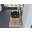 16 x 16 in. Square Matte Black Finish Ceramic Bathroom Vessel Sink