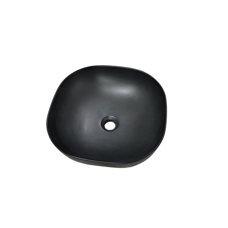 16 x 16 in. Square Matte Black Finish Ceramic Bathroom Vessel Sink