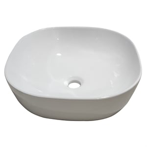 16 x 16 in. Square White Finish Ceramic Bathroom Vessel Sink