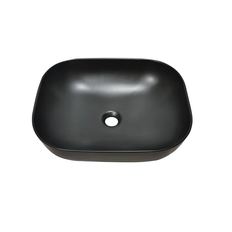 20 x 16 in. Oval Black Finish Ceramic Vessel Bathroom Vessel Sink