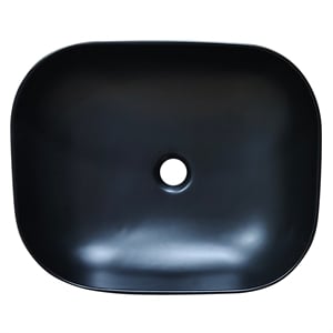 20 x 16 in. Oval Black Finish Ceramic Vessel Bathroom Vessel Sink