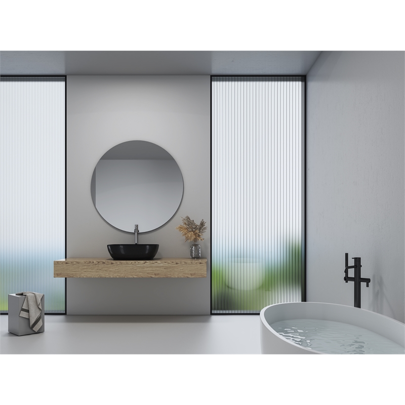 20 x 16 in. Oval Black Finish Ceramic Vessel Bathroom Vessel Sink