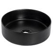14 x 14 in. Round Black Finish Ceramic Vessel Bathroom Vanity Sink