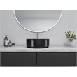 14 x 14 in. Round Black Finish Ceramic Vessel Bathroom Vanity Sink