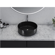 14 x 14 in. Round Black Finish Ceramic Vessel Bathroom Vanity Sink