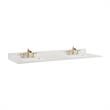 73 in. Composite Stone Double Vanity Top in Milano White with White Basins