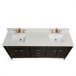 73 in. Composite Stone Double Vanity Top in Milano White with White Basins
