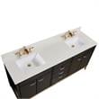 73 in. Composite Stone Double Vanity Top in Milano White with White Basins