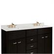 73 in. Composite Stone Double Vanity Top in Milano White with White Basins