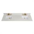 73 in. Composite Stone Double Vanity Top in Milano White with White Basins