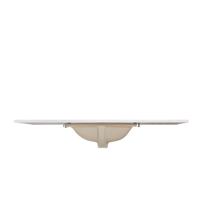 49 in. Composite Stone Single Basin Vanity Top in White with White Basin
