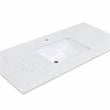 49 in. Composite Stone Single Basin Vanity Top in White with White Basin