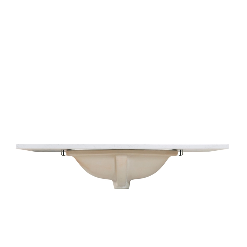 49 in. Composite Stone Single Basin Vanity Top in White with White Basin