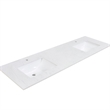 73 in. Composite Stone Double Basin Vanity Top in White with White Basins