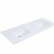 61 in. Composite Stone Double Basin Vanity Top in White with White Basins