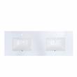 61 in. Composite Stone Double Basin Vanity Top in White with White Basins