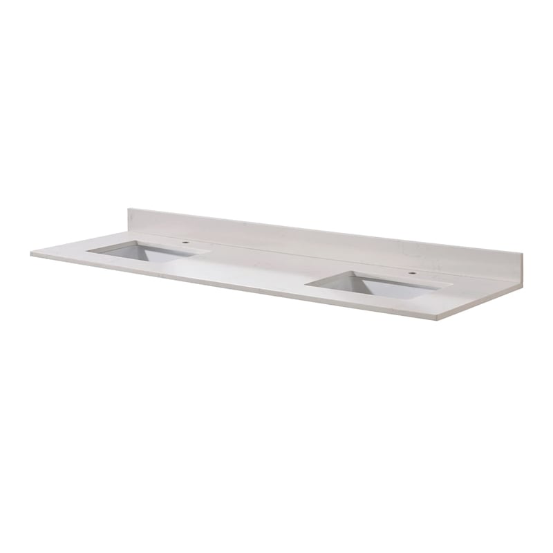 73 in. Composite Stone Double Vanity Top Milano White