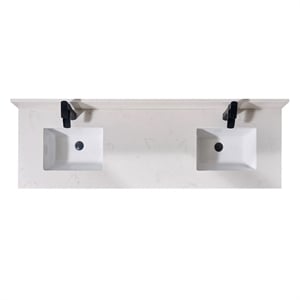 73 in. Composite Stone Double Vanity Top Milano White