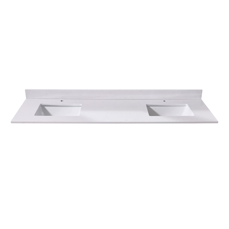 73 in. Composite Stone Double Vanity Top in Jazz White