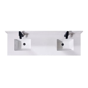 73 in. Composite Stone Double Vanity Top in Jazz White