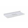 61 in. Composite Stone Vanity Top in Snowy White with White Basin