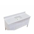 61 in. Composite Stone Vanity Top in Snowy White with White Basin