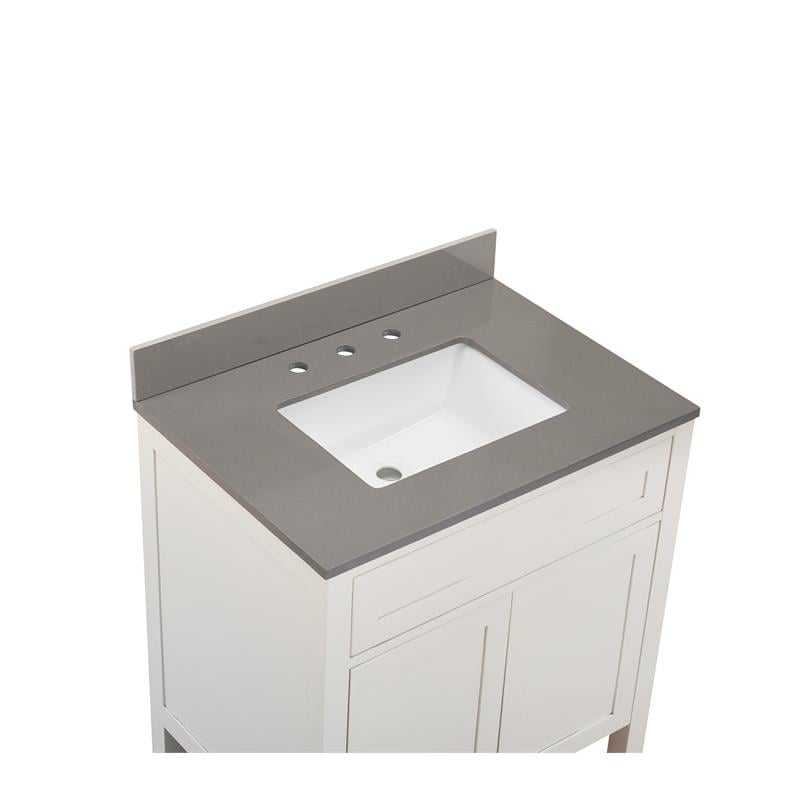 31 in. Composite Stone Vanity Top in Concrete Gray with White Basin