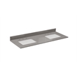 61 in. Composite Stone Vanity Top in Concrete Gray with White Basins
