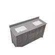 61 in. Composite Stone Vanity Top in Concrete Gray with White Basins