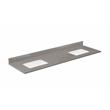 73 in. Composite Stone Vanity Top in Concrete Grey with White Basins