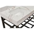 61 in. Composite Stone Apron Vanity Top in Calacatta White with White Basins