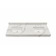 61 in. Composite Stone Apron Vanity Top in Calacatta White with White Basins