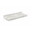 61 in. Composite Stone Apron Vanity Top in Calacatta White with White Basins