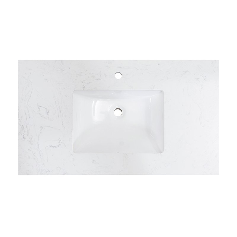 20 in. Rectangular White Finish Ceramic Undermount Vanity Sink