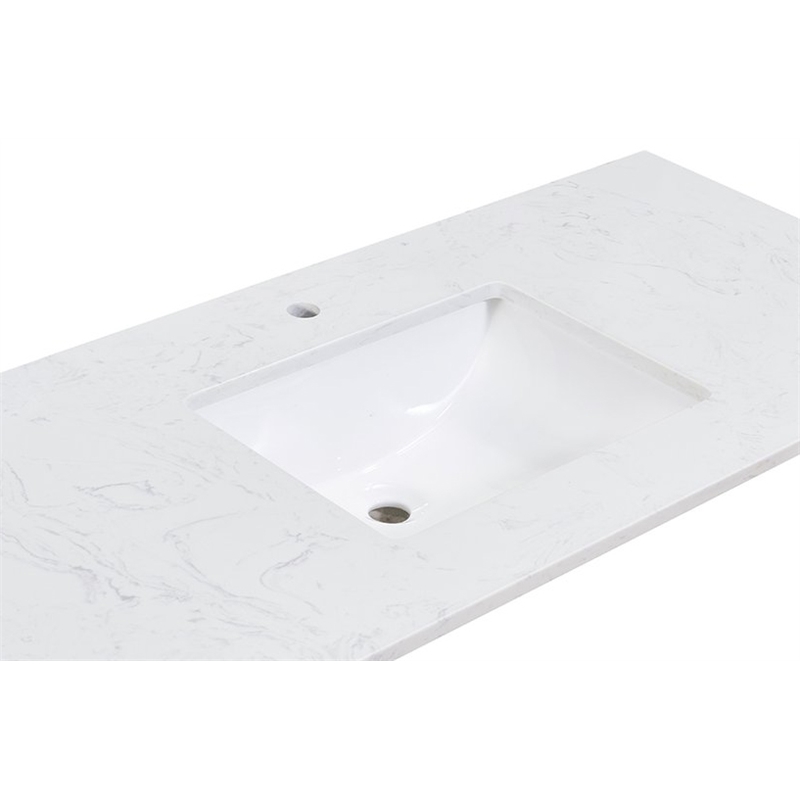 20 in. Rectangular White Finish Ceramic Undermount Vanity Sink