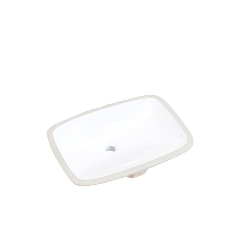 20 in. Rectangular White Finish Ceramic Undermount Vanity Sink