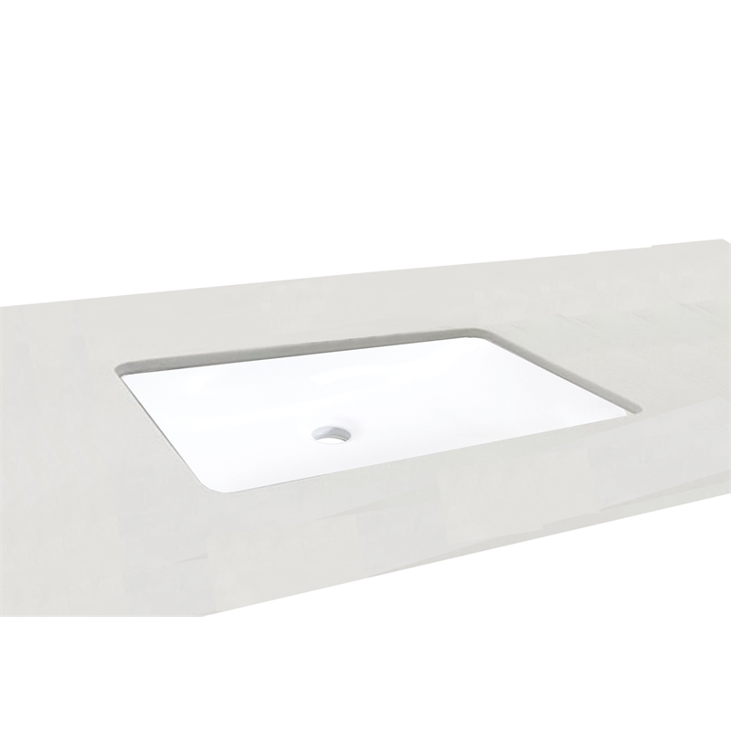 20 in. Rectangular White Finish Ceramic Undermount Vanity Sink