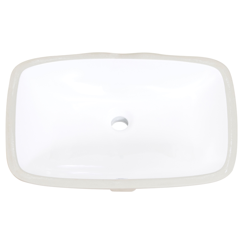 20 in. Rectangular White Finish Ceramic Undermount Vanity Sink