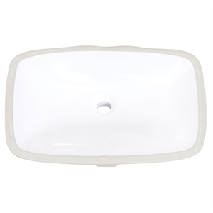 20 in. Rectangular White Finish Ceramic Undermount Vanity Sink