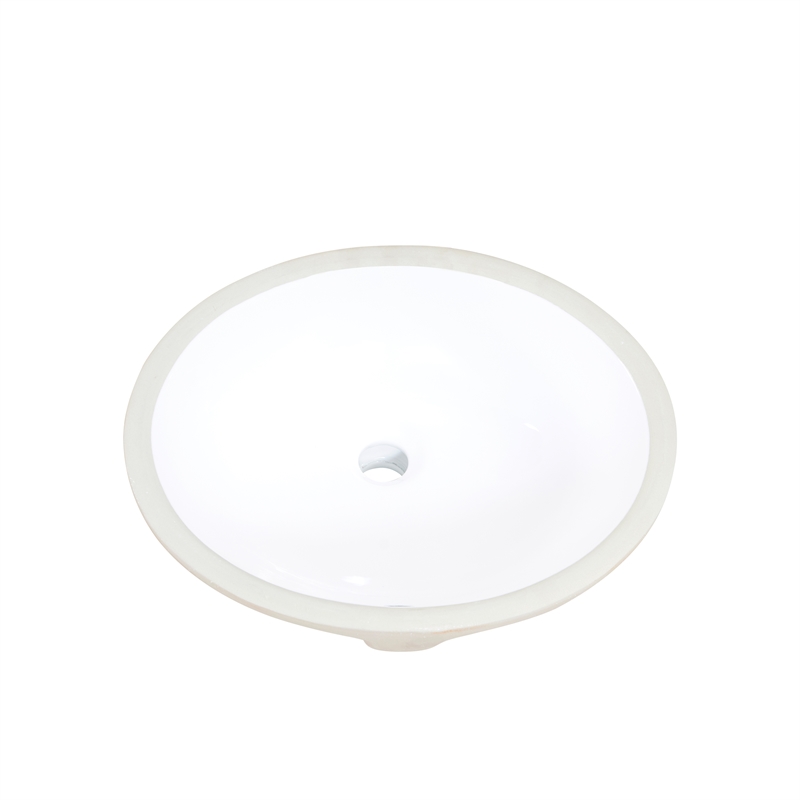 20 in. Oval White Finish Ceramic Undermount Vanity Sink