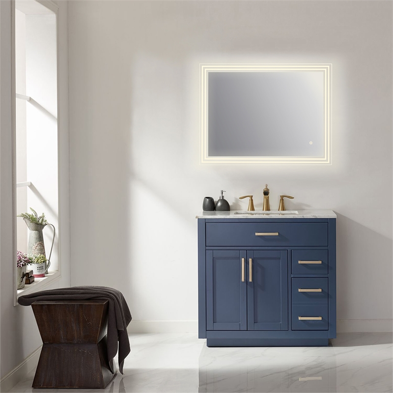 Livorno 36 in Frameless Modern LED Clear Glass Bathroom Vanity Mirror