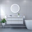 Padova 32 in Round Modern LED Clear Glass Bathroom Vanity Mirror