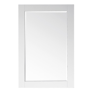 Ivy 24&quot Rectangular Bathroom Wood Framed Wall Mirror in Whtie