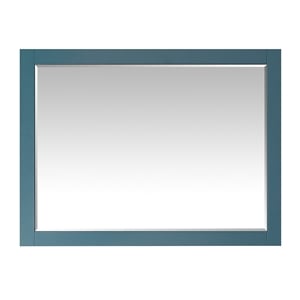 Sutton 48&quot Rectangular Bathroom Wood Framed Wall Mirror in Royal Green