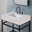 30. in Stone effects Vanity Top in Aosta White Apron with White Sink