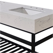 60. in Stone effects Vanity Top in Aosta White Apron with White Sink