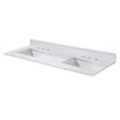 61. in Stone effects Vanity Top in Aosta White with Double White Sink