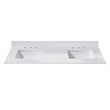 61. in Stone effects Vanity Top in Aosta White with Double White Sink