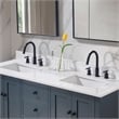 61. in Stone effects Vanity Top in Aosta White with Double White Sink